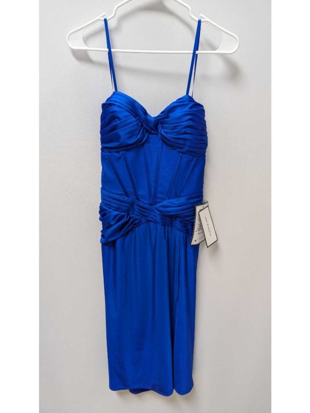 alex & sophia Electric Blue Slim Corset Cocktail Dress